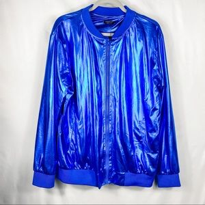 Blue metallic jacket 💙